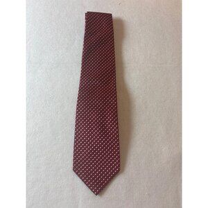 Jacquard Red Silk Tie Handmade In France By faconnable